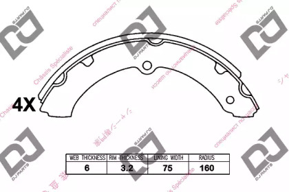 Комлект тормозных накладок DJ PARTS BS1201